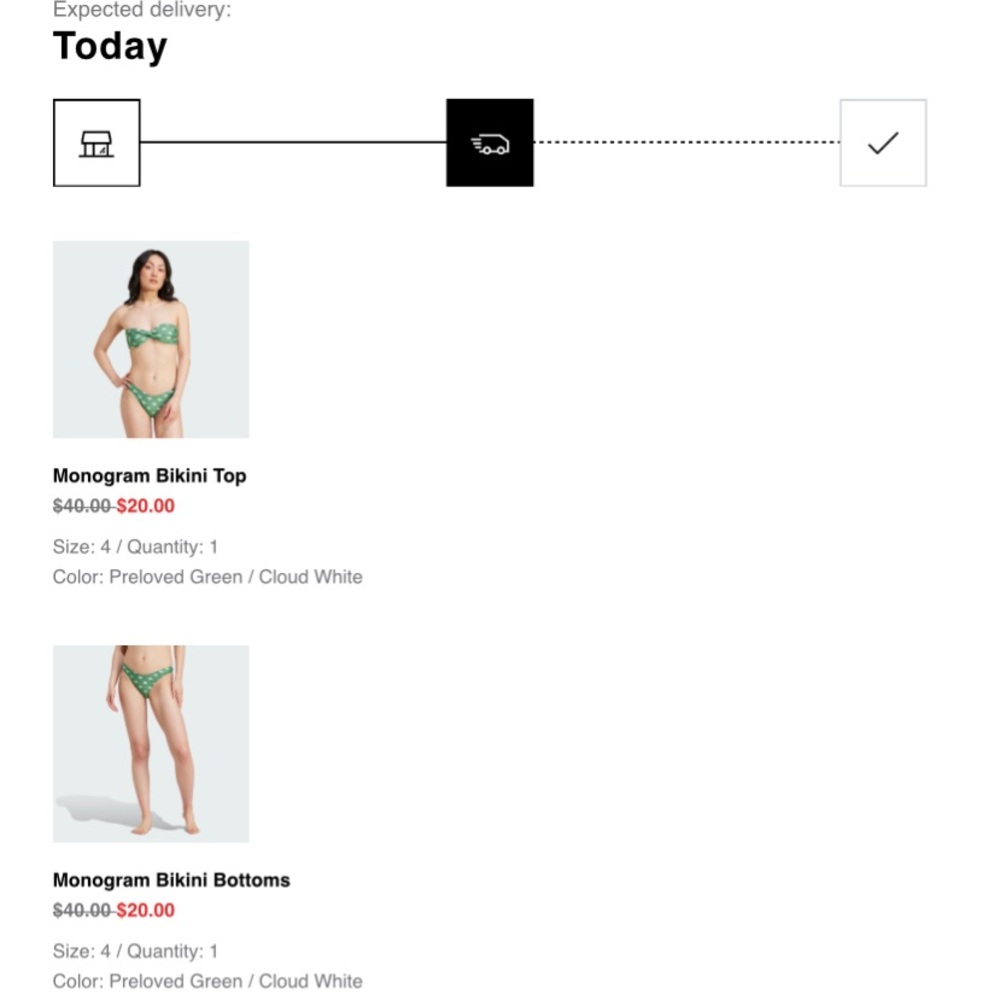 adidas Monogram Bikini Top & Bottoms Women’s Size 4 NWOT - Picture 4 of 6